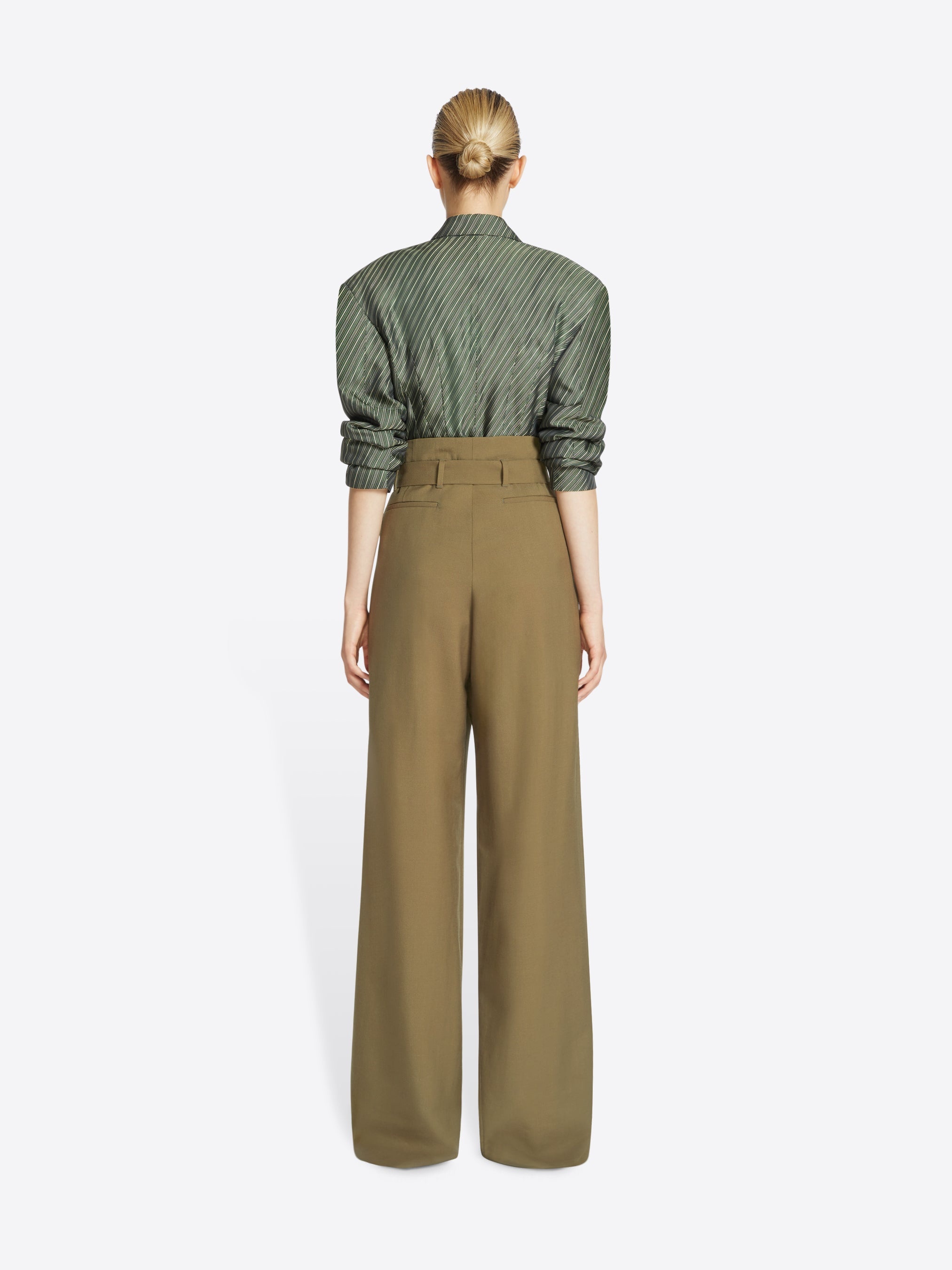 BELTED WOOL TROUSERS - 4