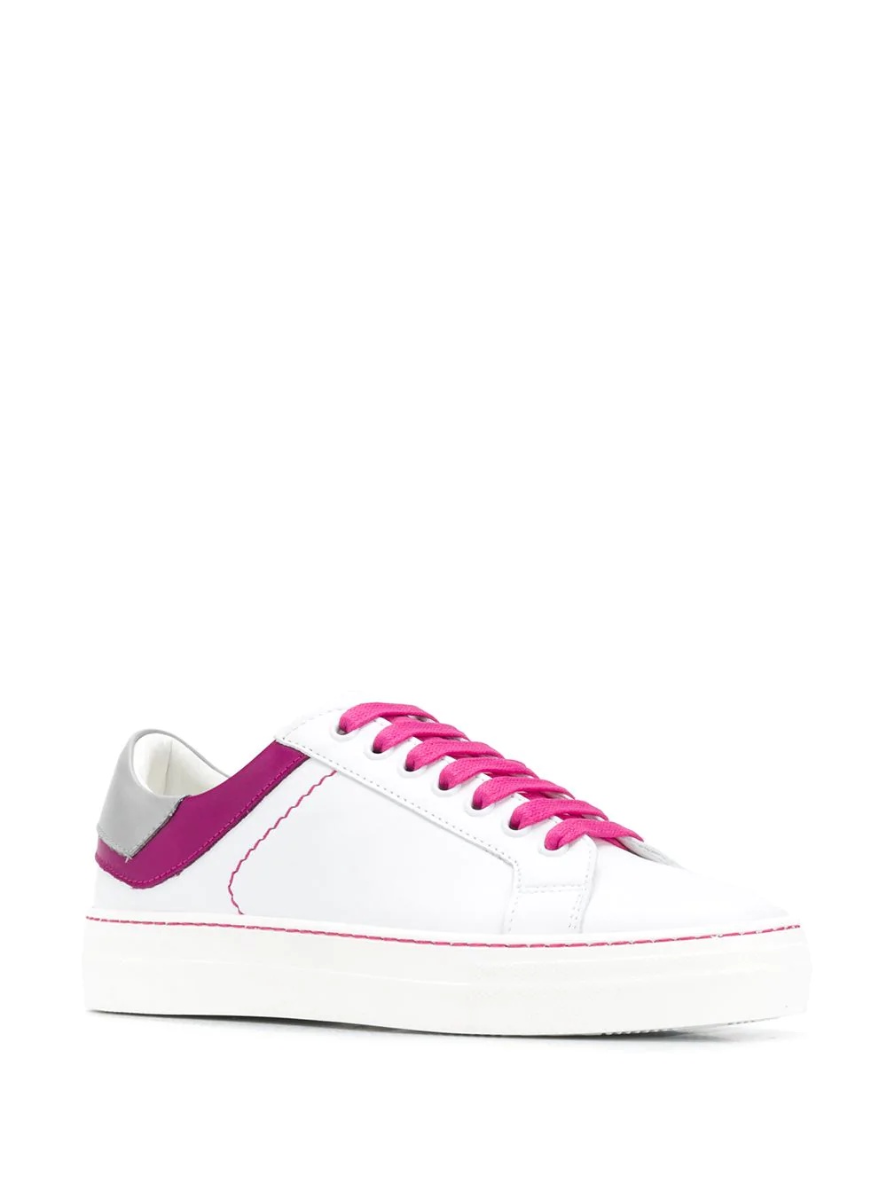 contrast lace low-top sneakers - 2