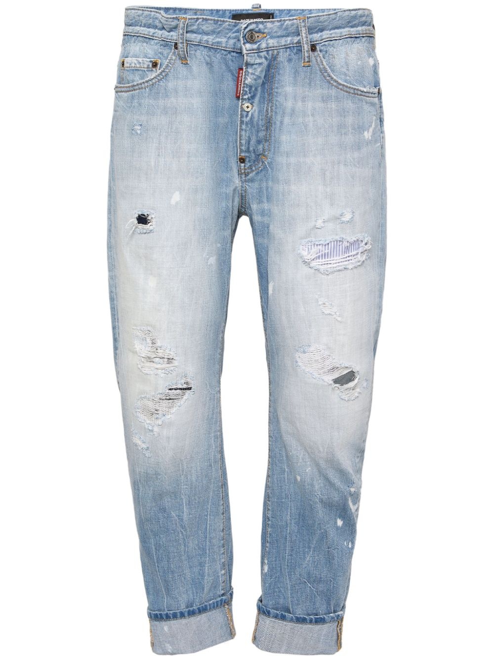 distressed-effect straight-leg jeans - 1