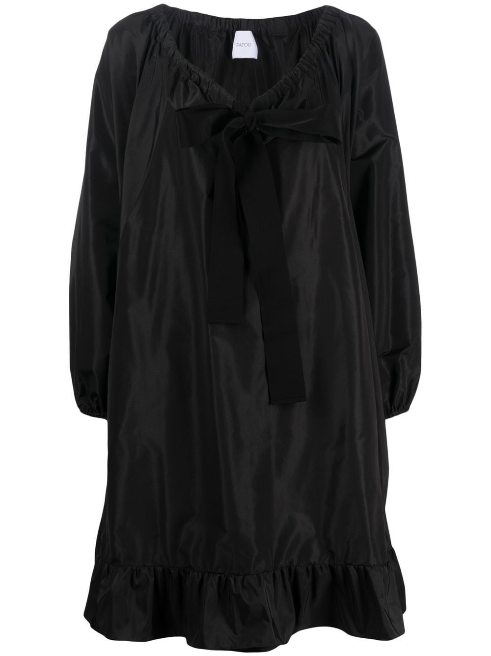 puff-sleeve ruffle-hem minidress - 1