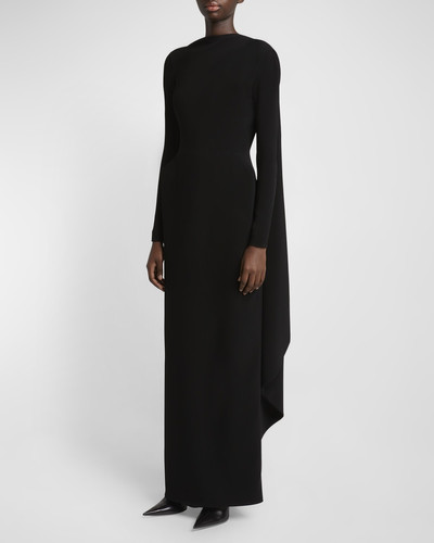 BALENCIAGA Stretch Crepe Cape Gown outlook