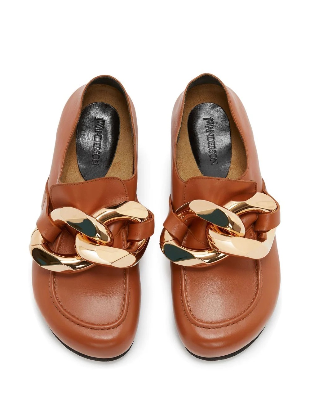 Chain leather loafers - 3