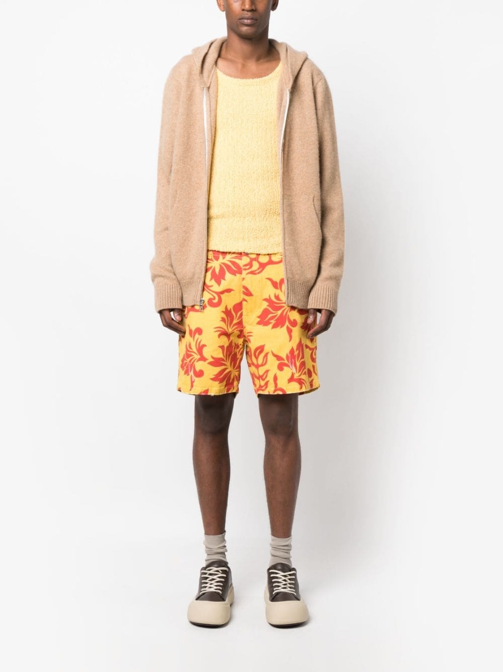 graphic-print knee-length shorts - 2