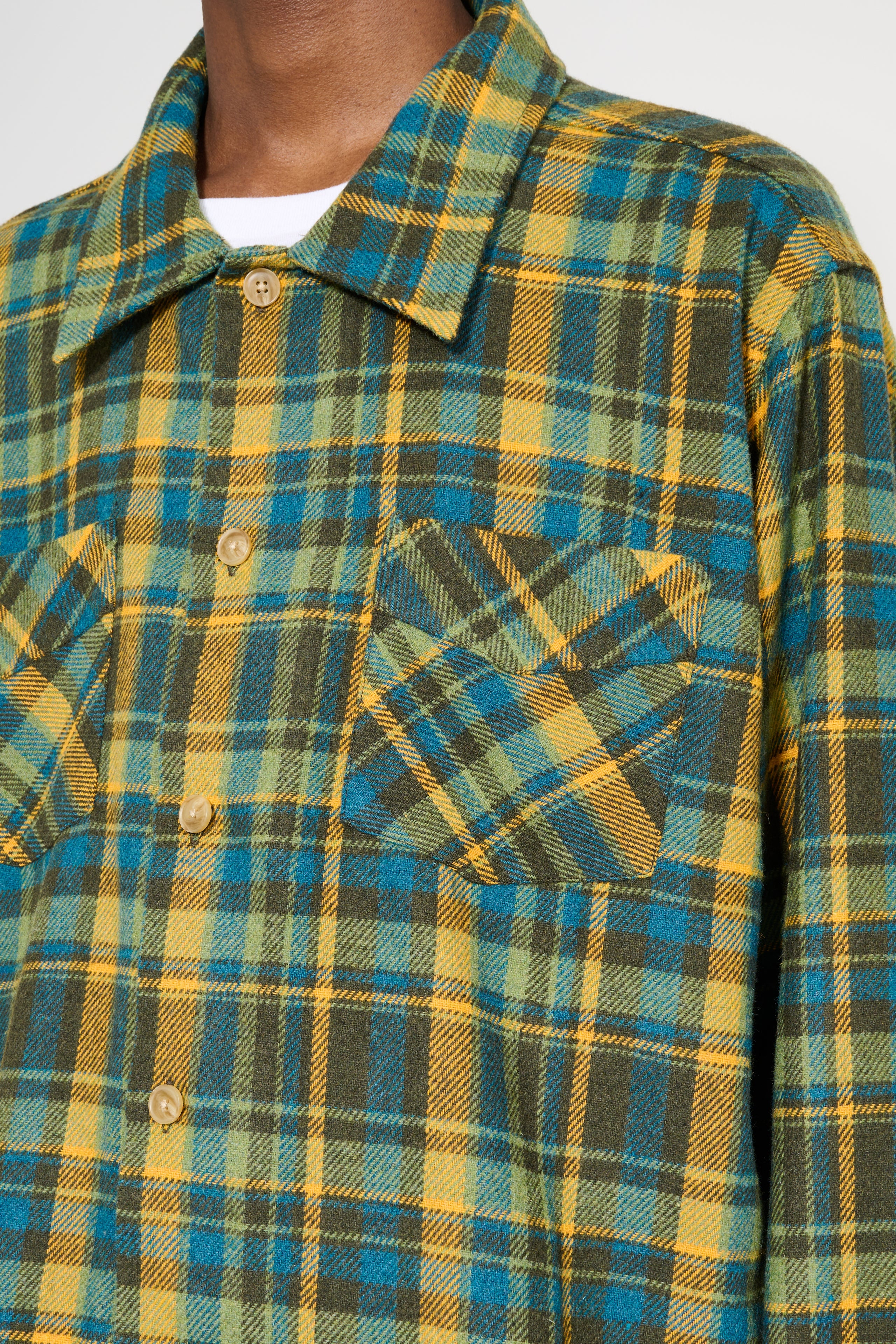 STOCKHOLM SURFBOARD CLUB FLANNEL OVERSHIRT MUSTARD CHECK - 5