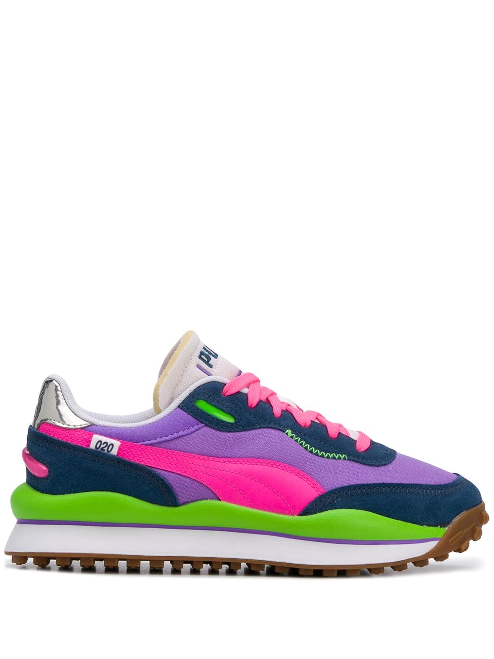 colour-block panelled sneakers - 1