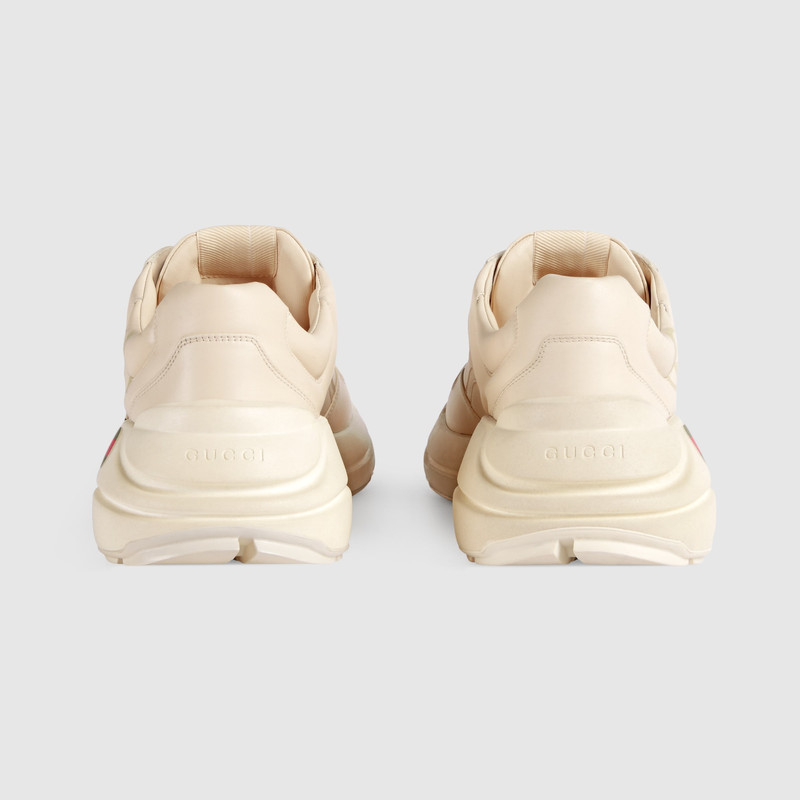 GUCCI Men's Rhyton Gucci logo leather sneaker outlook