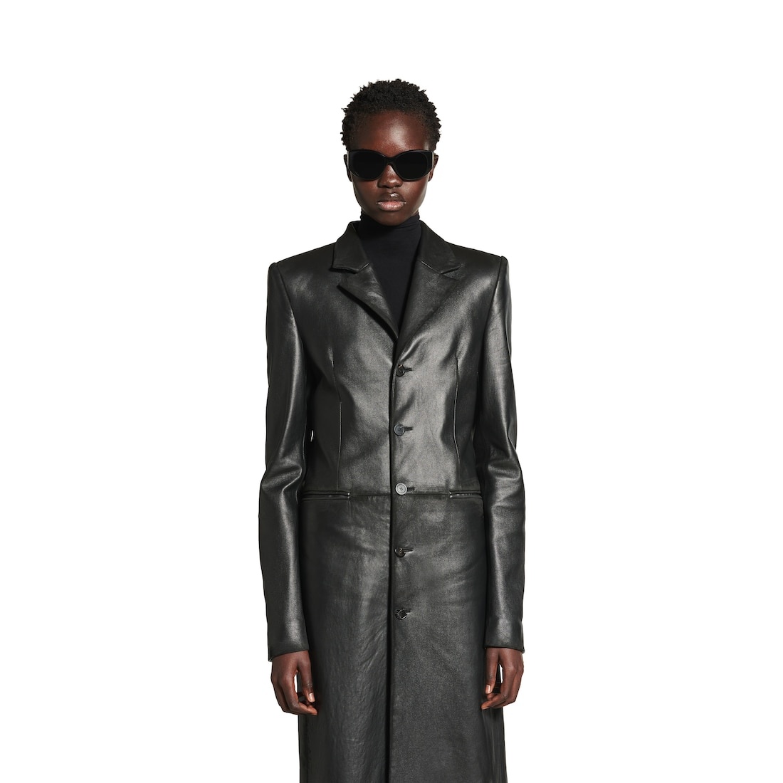 Women's Slim Coat in Black - 5