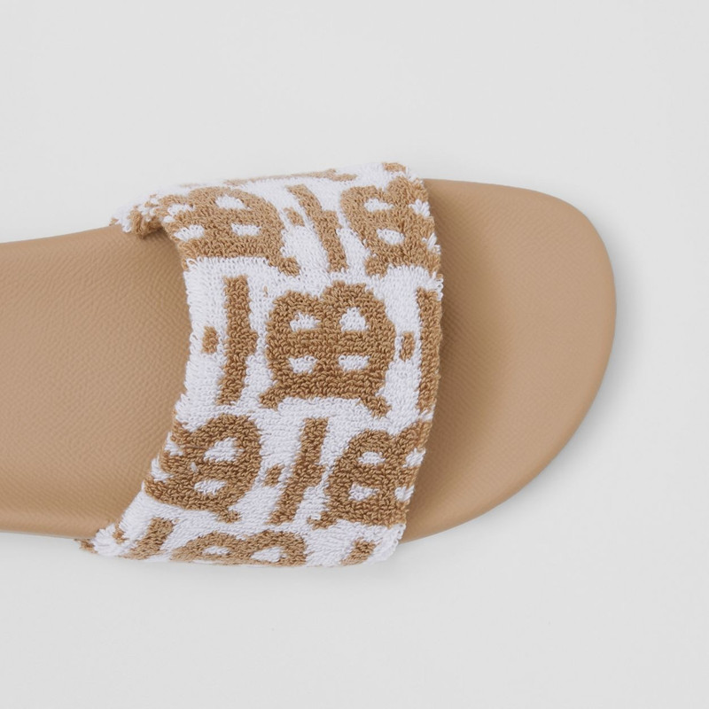 Burberry Monogram Cotton Jacquard Slides outlook