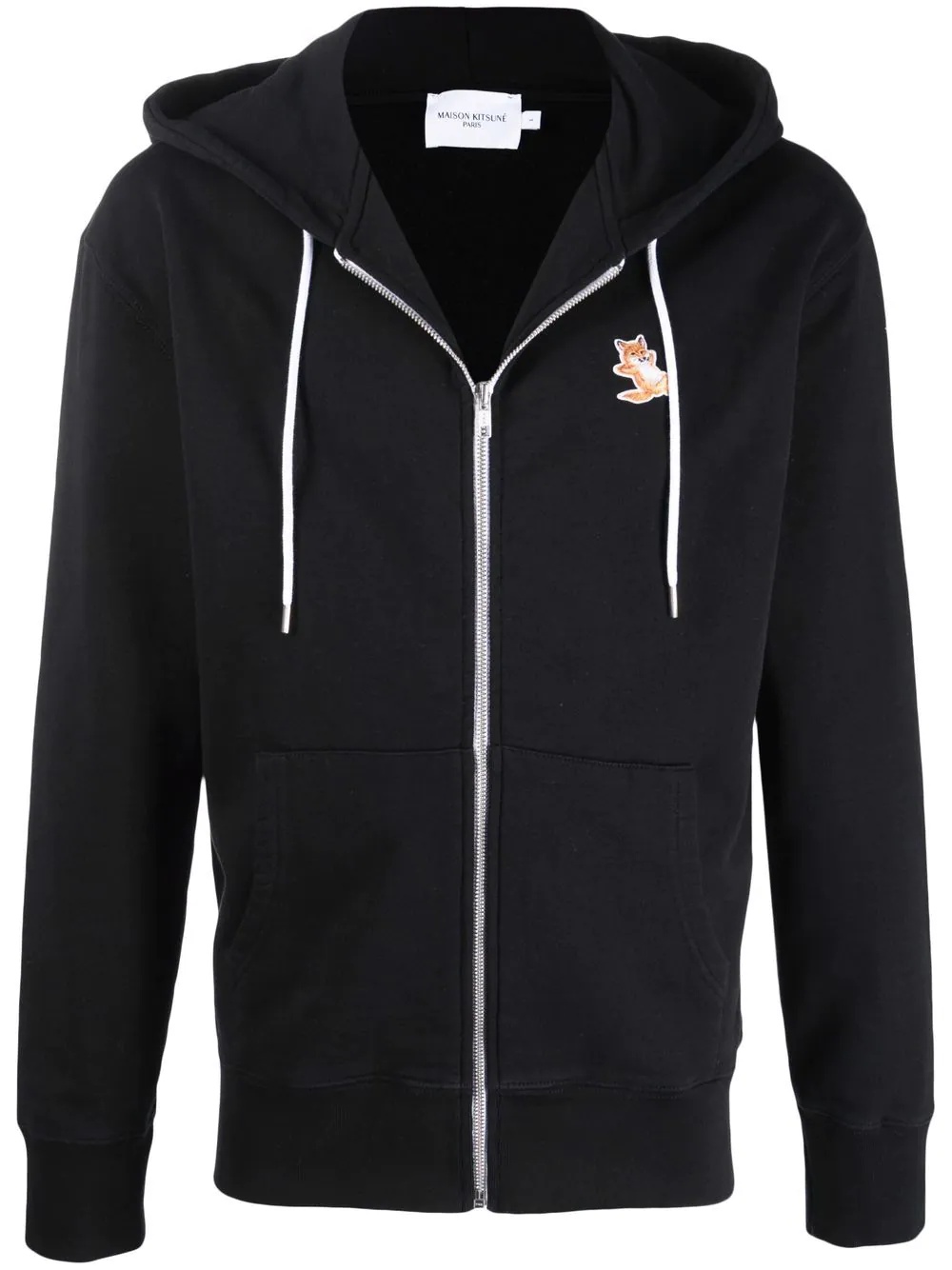 logo-patch zip-up hoodie - 1