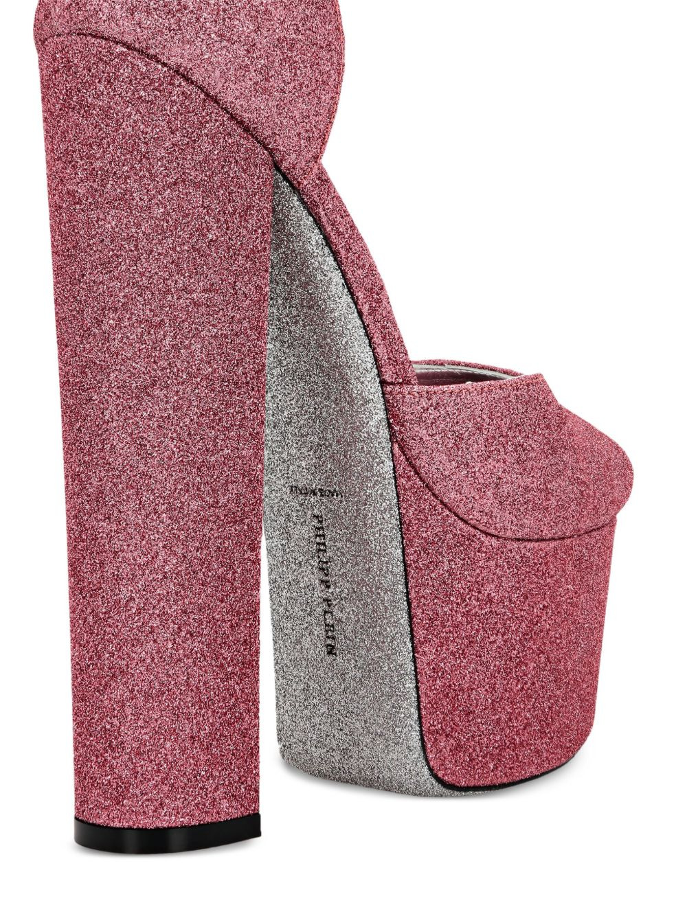 120mm glittered platform sandals - 4