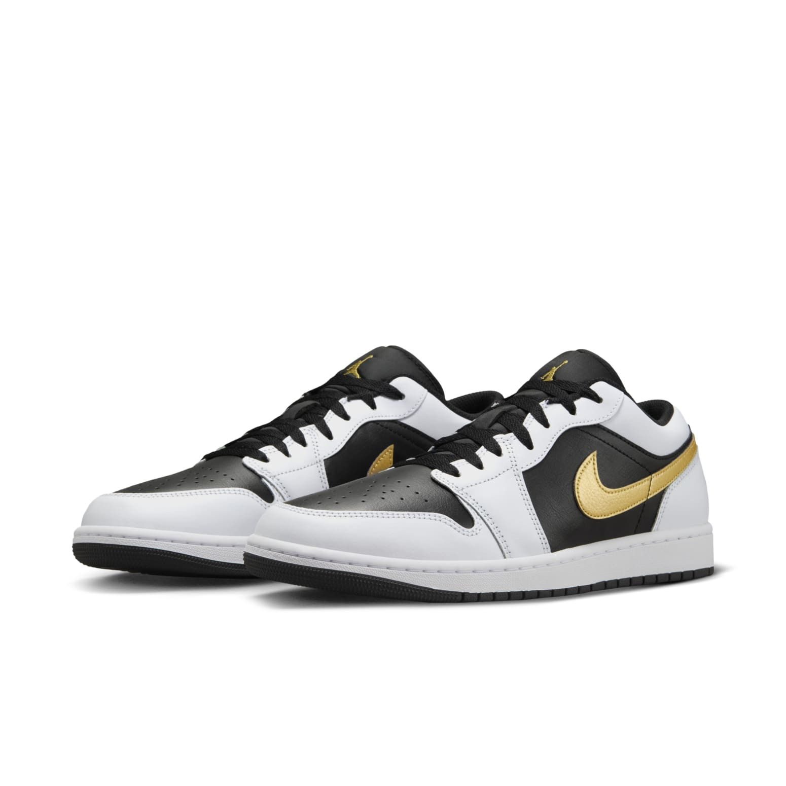 Air Jordan 1 Low 'White Black Metallic Gold Swoosh' 553558-172 - 2