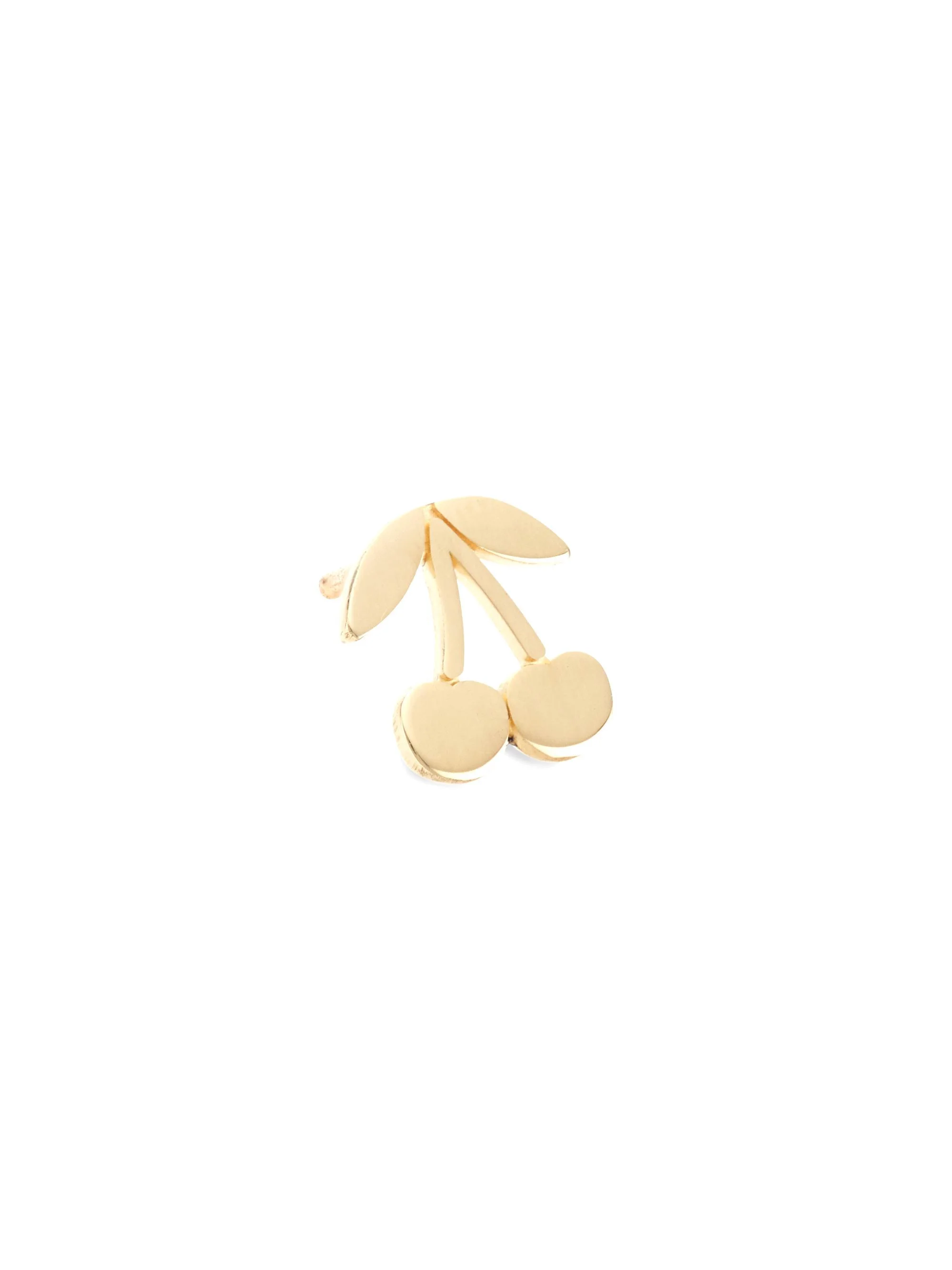 Women's 14K Yellow Gold Tiny Pure Cherry Single Stud Earring - Yellow Gold - 1