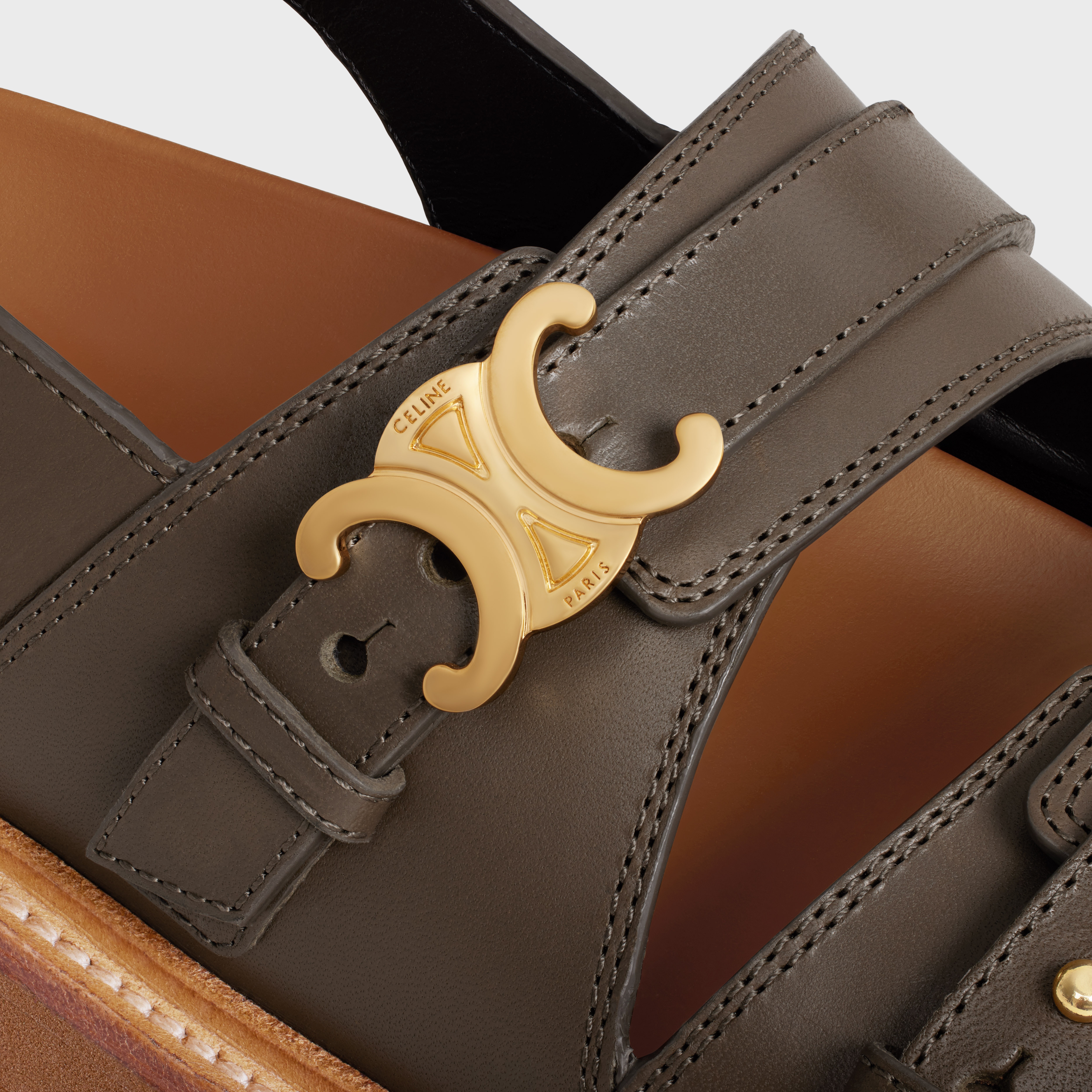 CELINE CELINE - TIPPI TRIOMPHE SANDAL in CALFSKIN - VÉGÉTAL