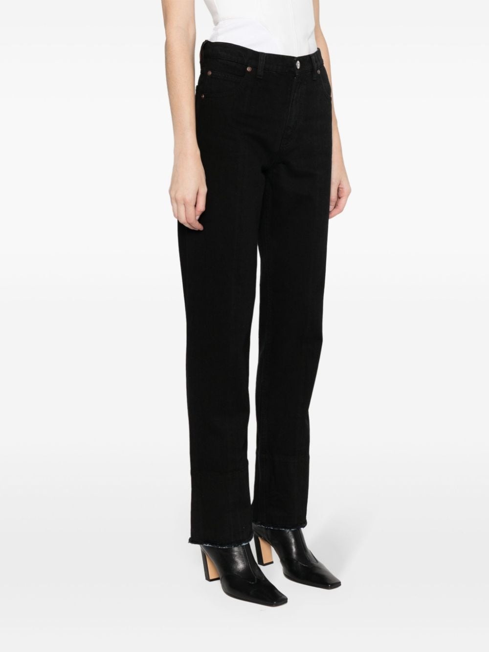 high-waist straight-leg jeans - 3