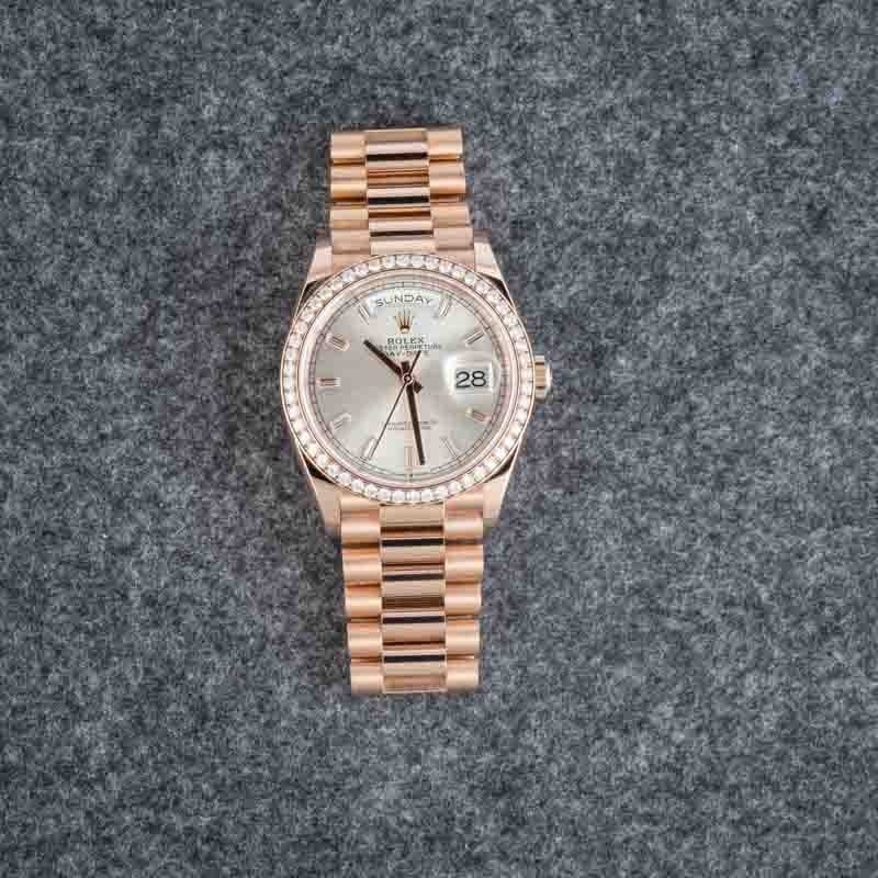 Rolex Day-Date 36 Ref 128345 Silver Diamond Dial - 5