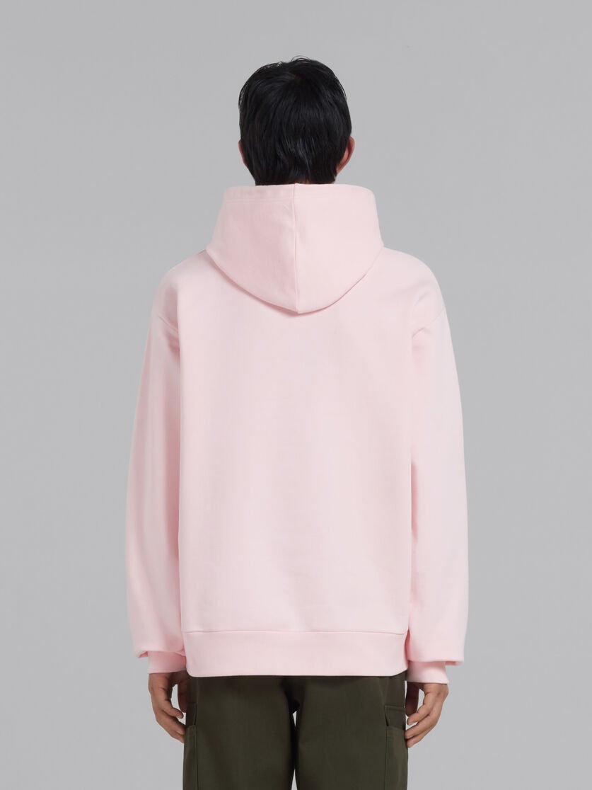 PINK BIO COTTON HOODIE WITH MARNI PRINT - 3
