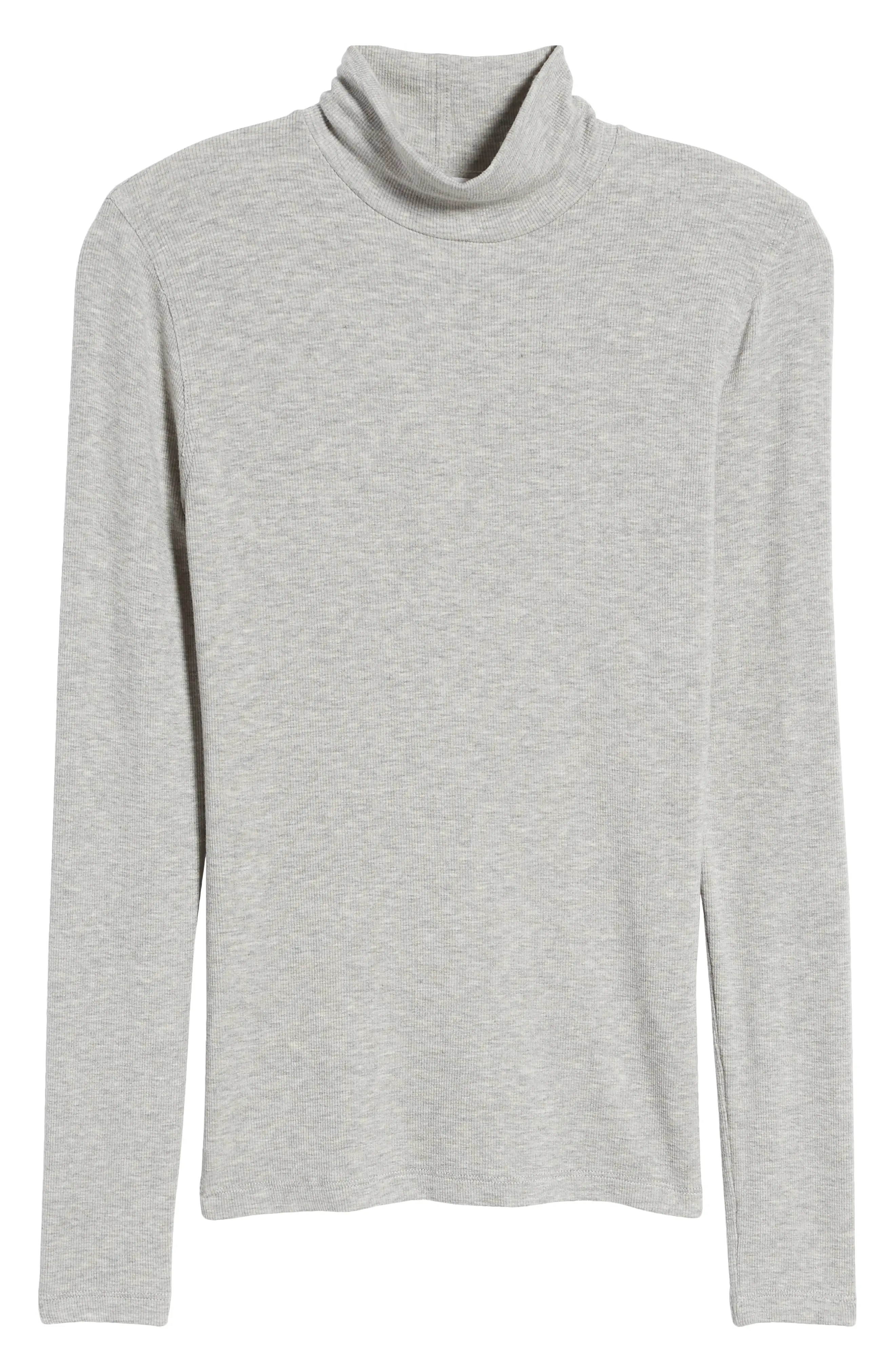 Gris Heather Rib Turtleneck Top - 5