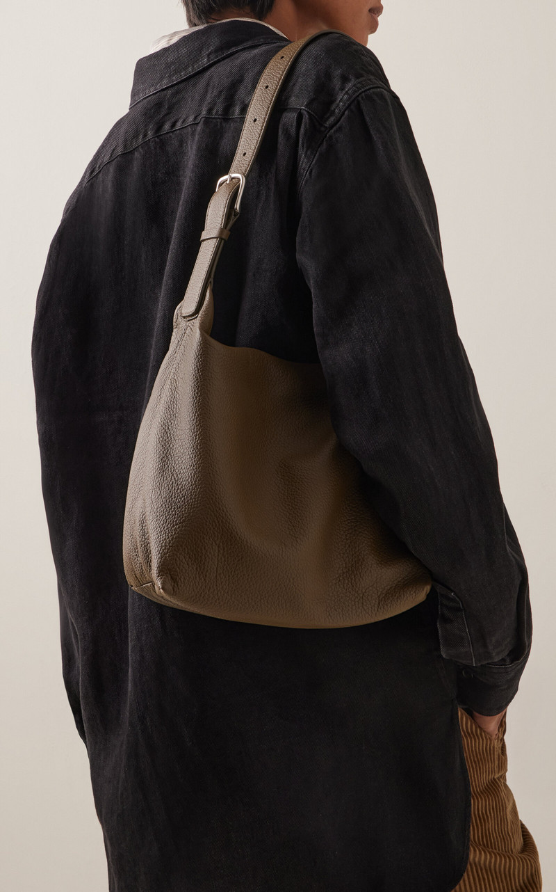 The Row Isa Leather Shoulder Bag green outlook