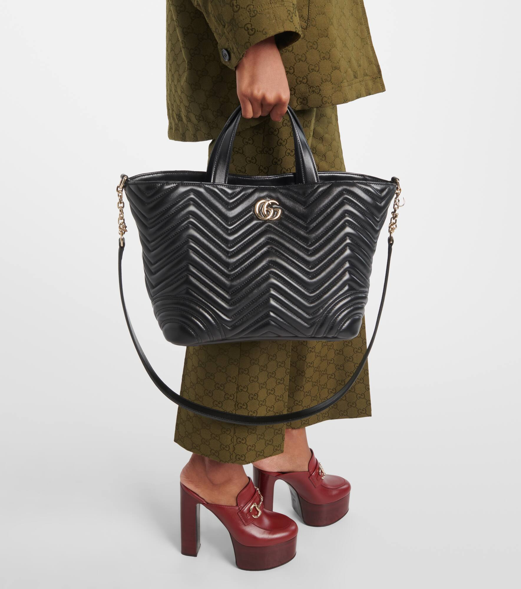 GG Marmont Small leather tote bag - 2