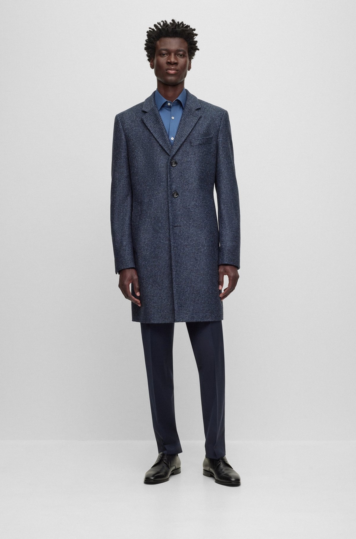SLIM-FIT FORMAL COAT IN PATTERNED JERSEY - 2
