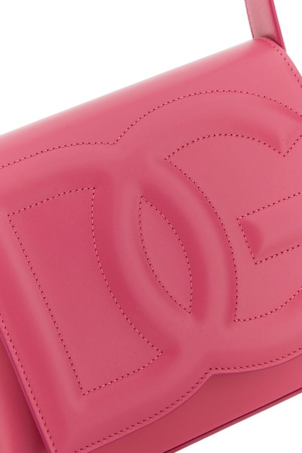 Dolce & Gabbana Fuchsia Leather Dg Logo Shoulder Bag
