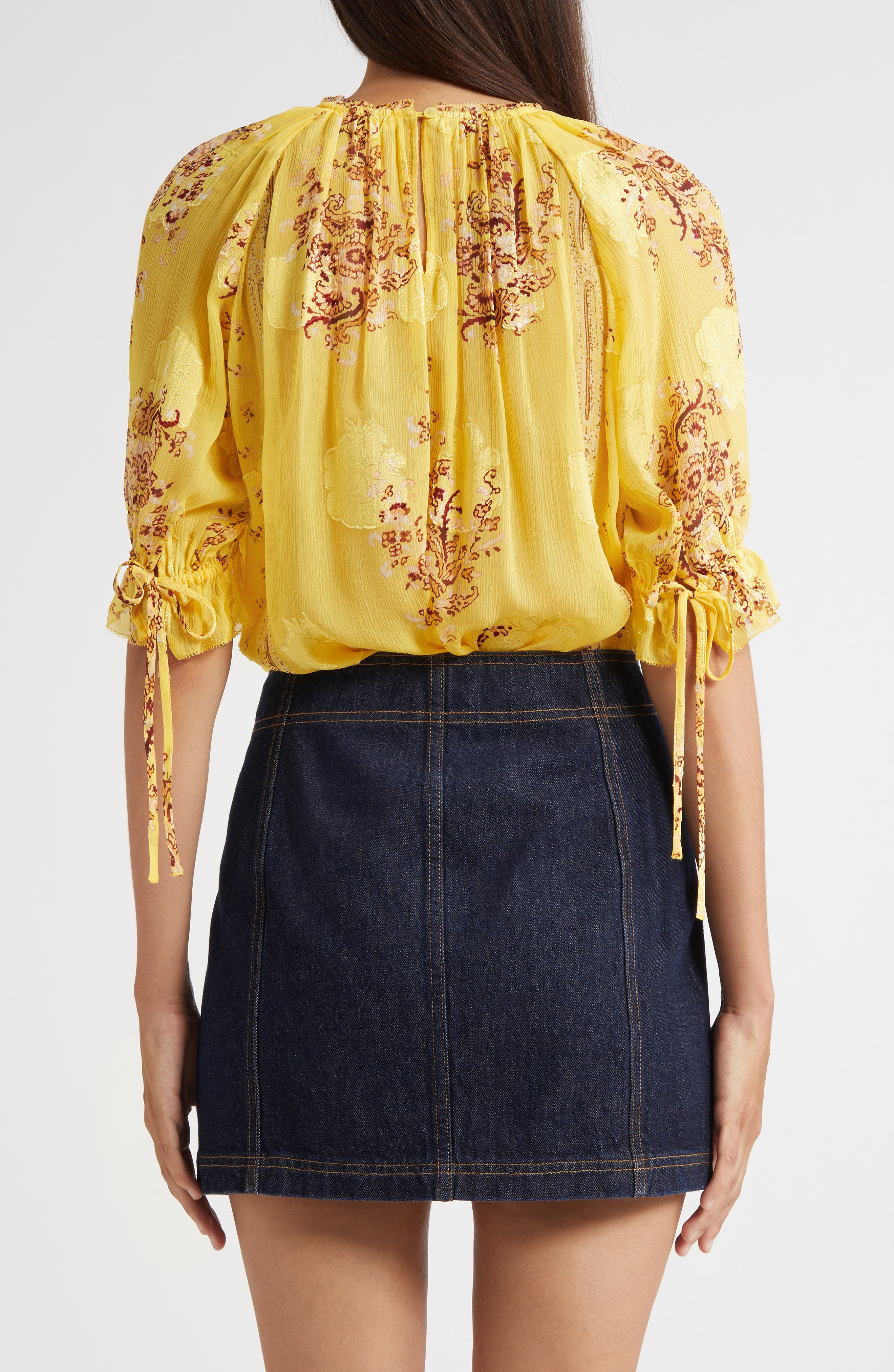 Ulla Johnson Pippa Floral Silk Blend Top in Soleil at Nordstrom - 2