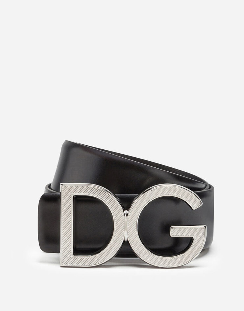 Calfskin belt with DG logo 1