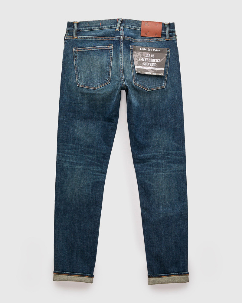 HIROSHI KATO "Rain" 10.5oz Washed Indigo Stretch Selvedge Denim - Pen Slim outlook