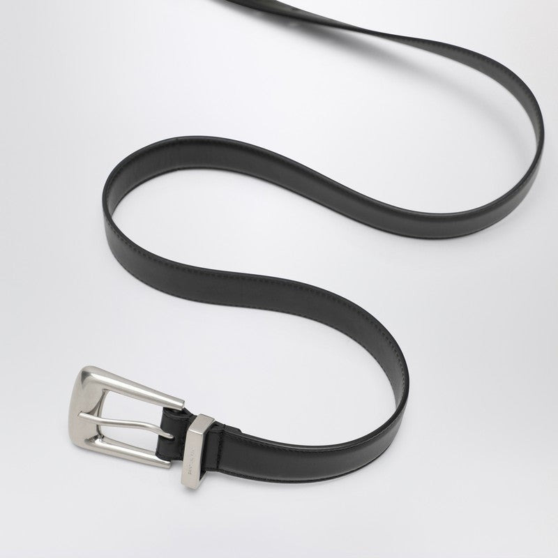 Saint Laurent Smooth black leather Folk belt - 2