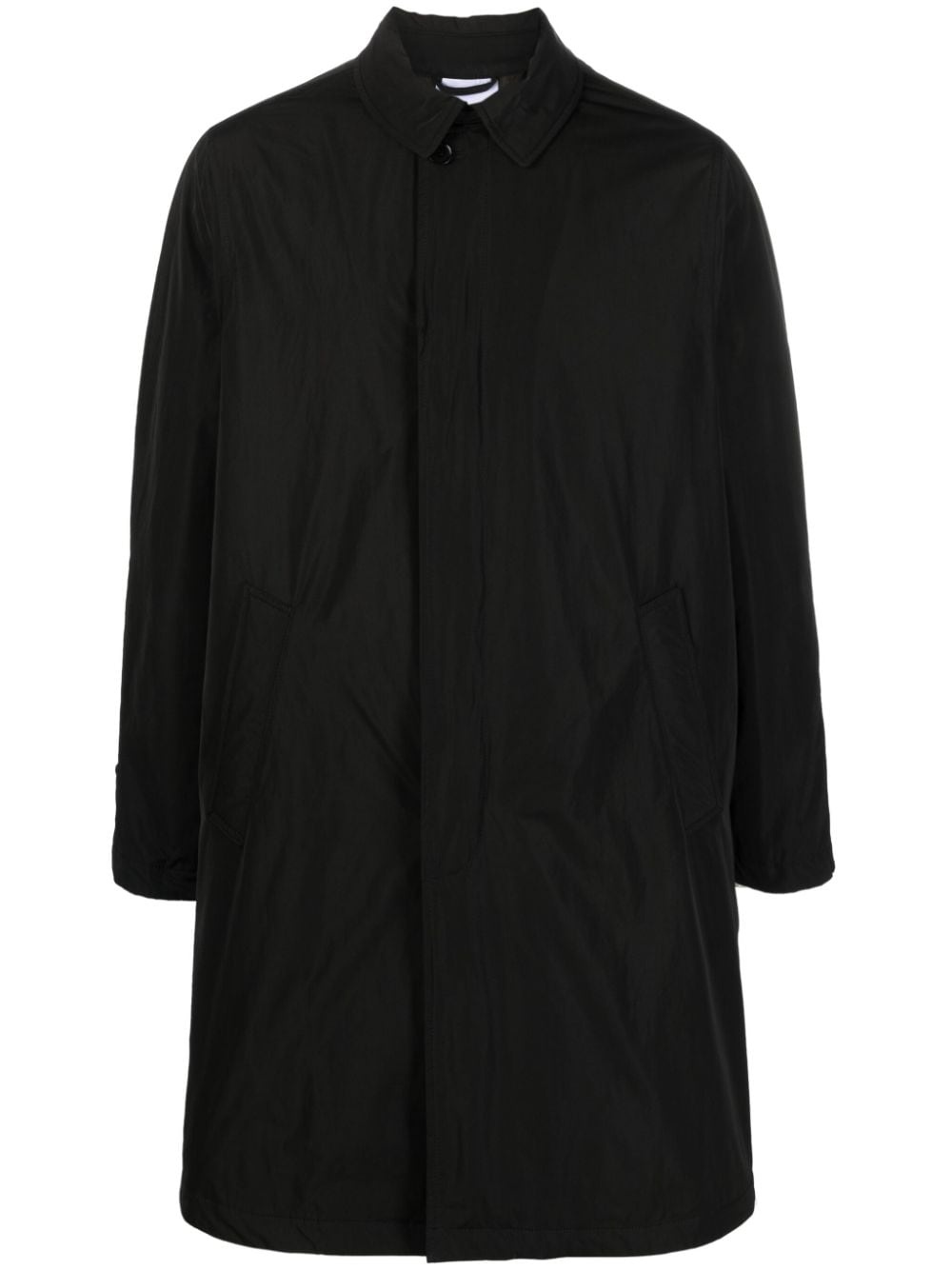 single-breasted padded raincoat - 1