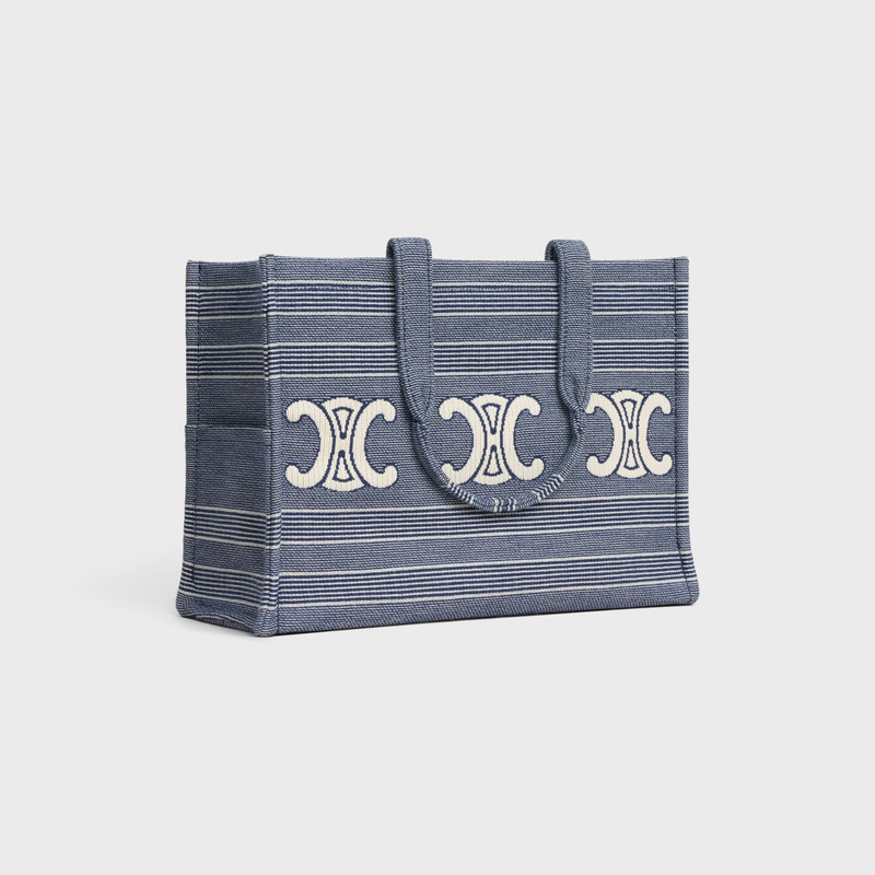 CELINE Large Cabas Thais IN Striped Textile With Triomphe outlook