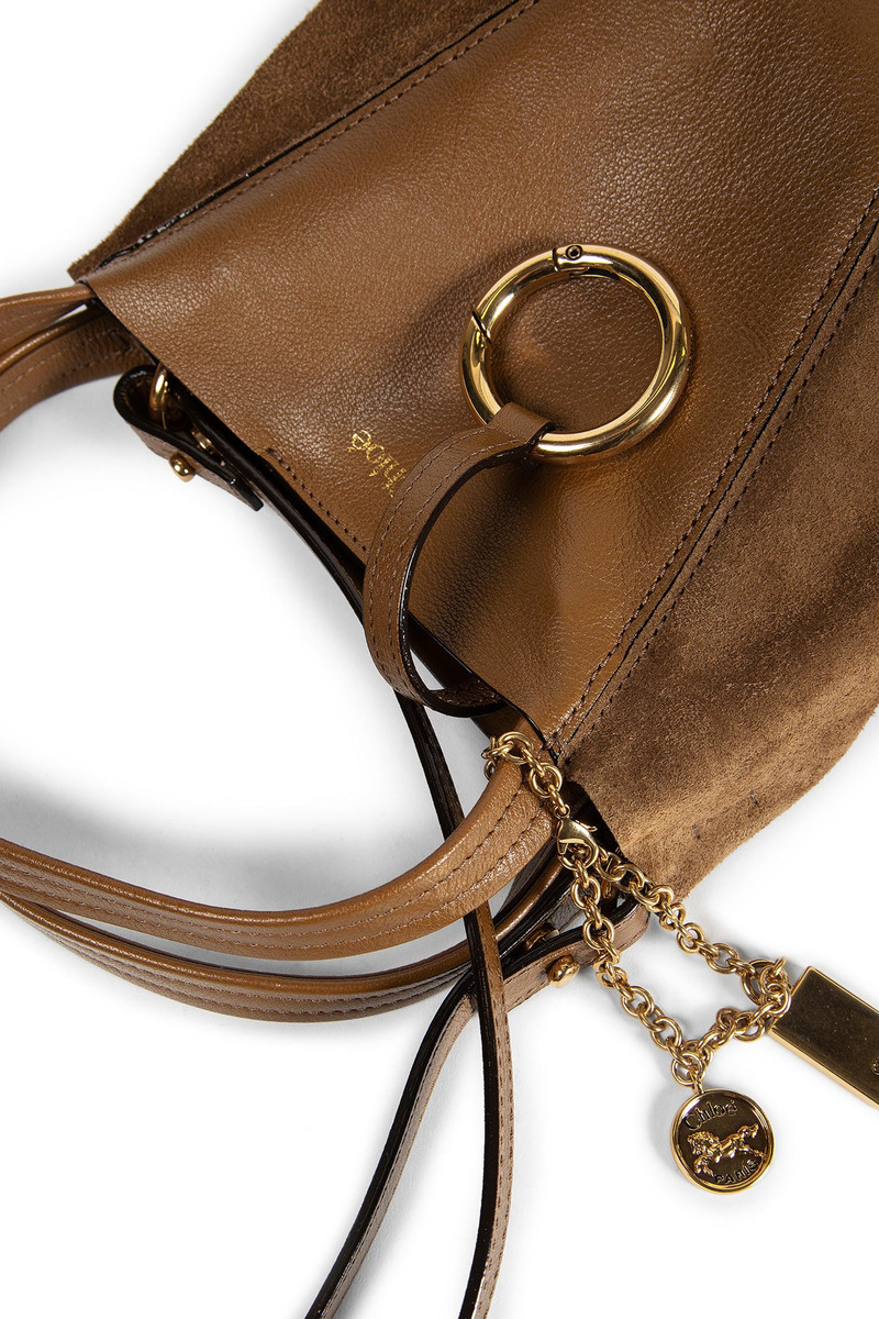 Chloé Small Spin Leather And Suede Shoulder Bag outlook