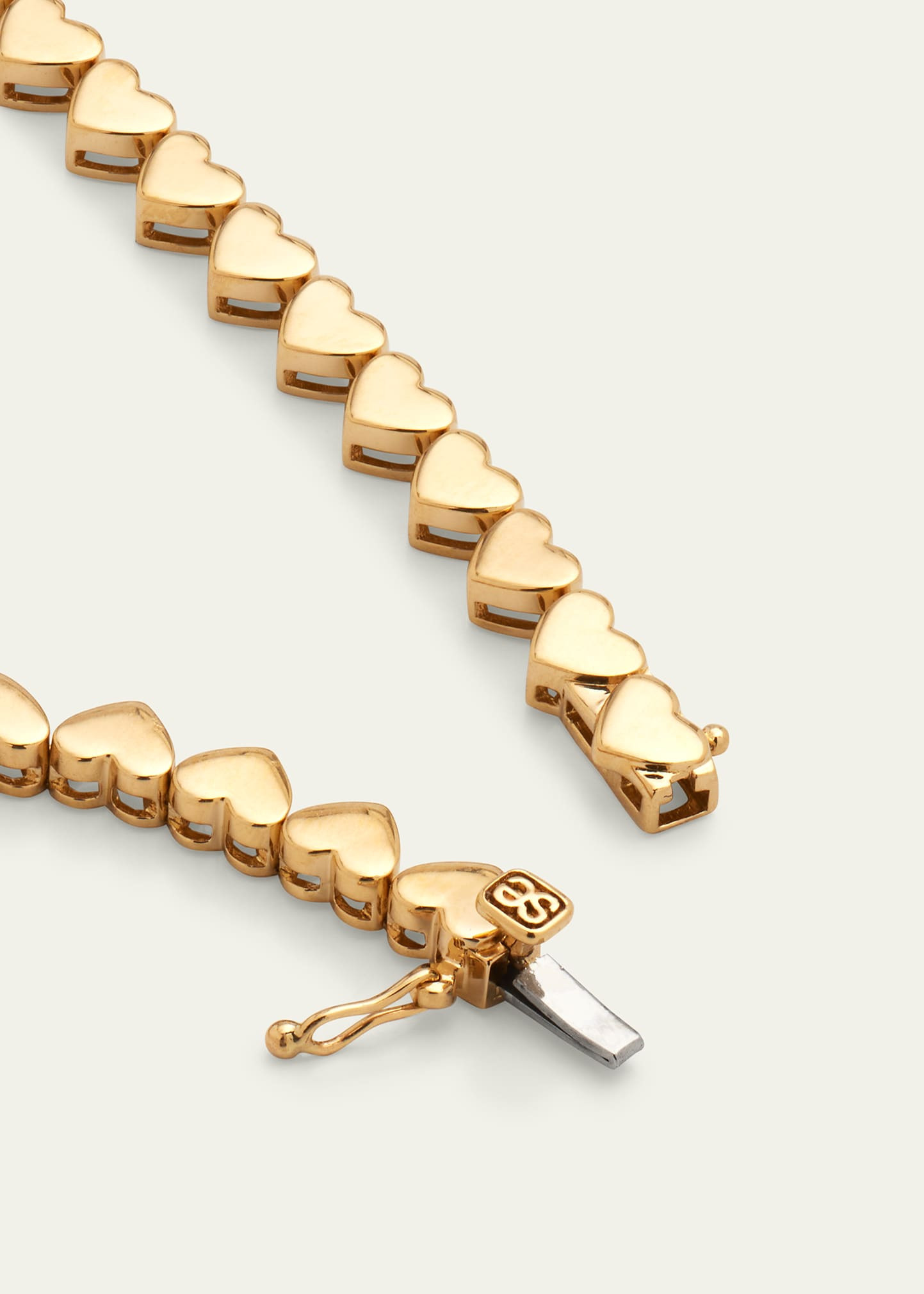 14k Yellow Gold Heart Diamond Eternity Necklace - 4