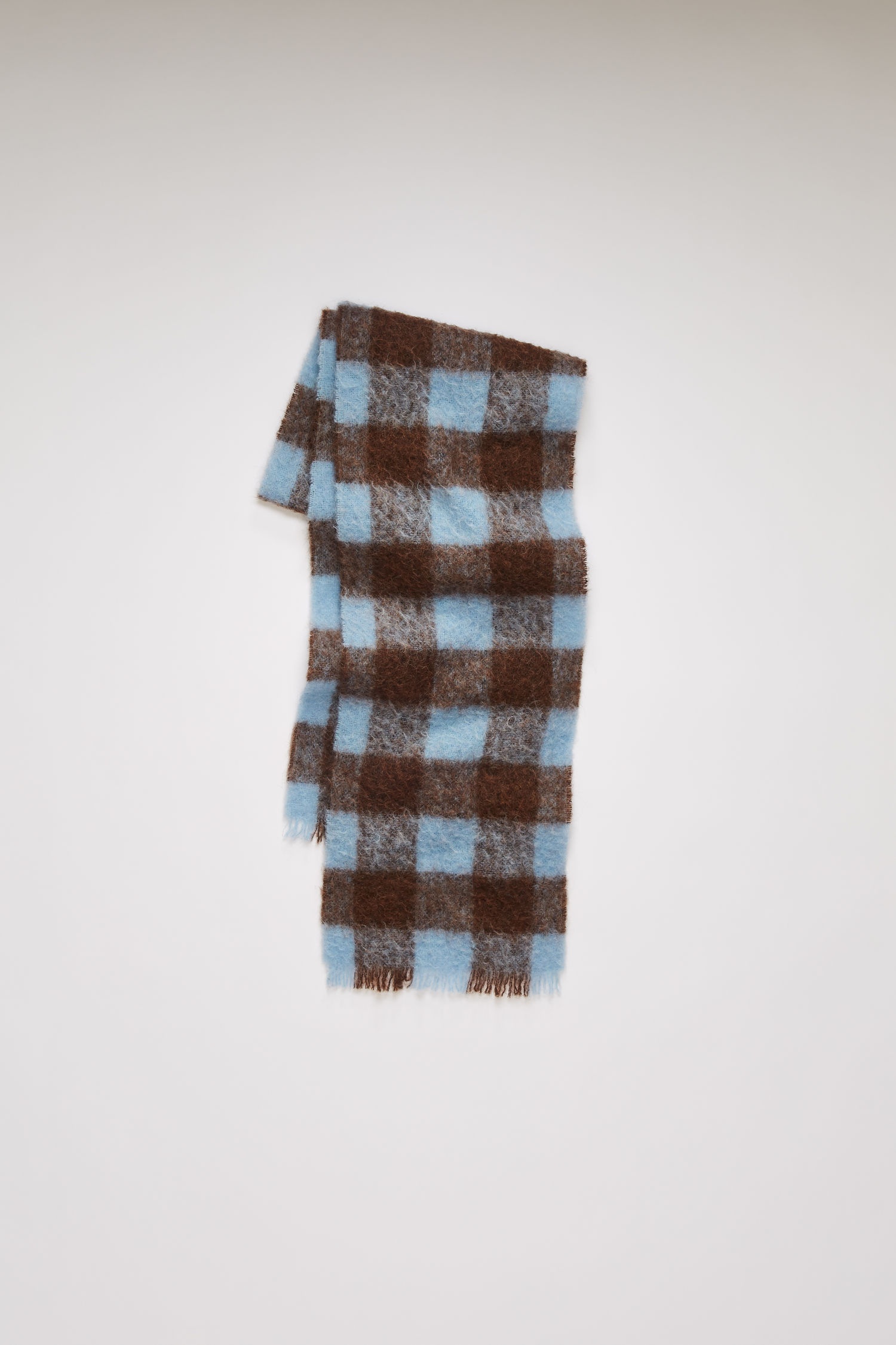 Checked scarf brown/light blue - 2