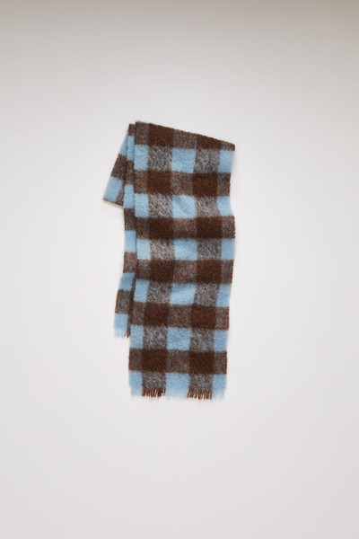 Acne Studios Checked scarf brown/light blue outlook