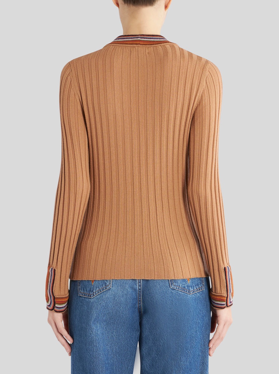 STRIPED RIBBED CARDIGAN - 4