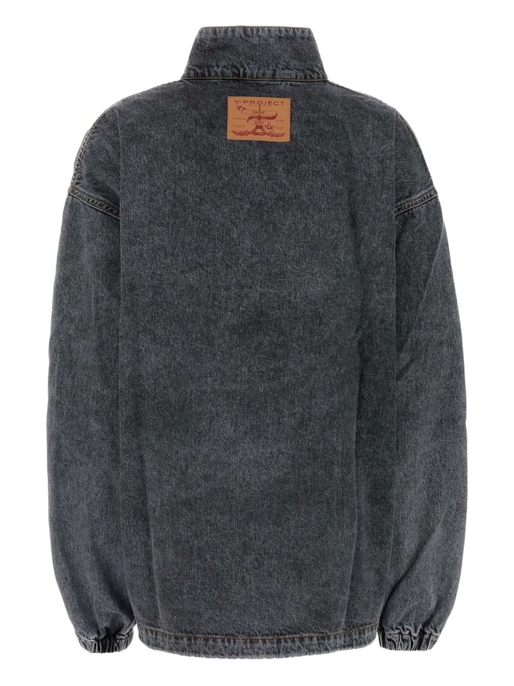 funnel-neck denim jacket - 2