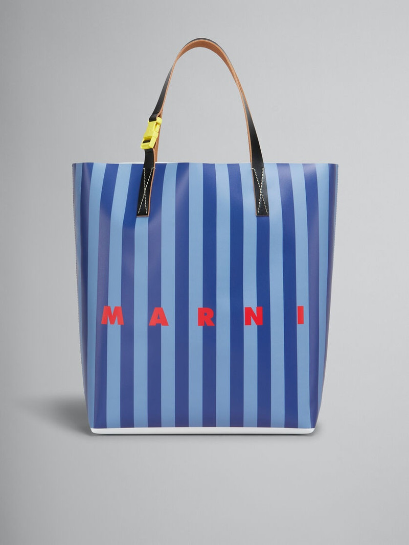 BLUE STRIPED TRIBECA SHOPPING 가방과 MARNI LOGO - 1