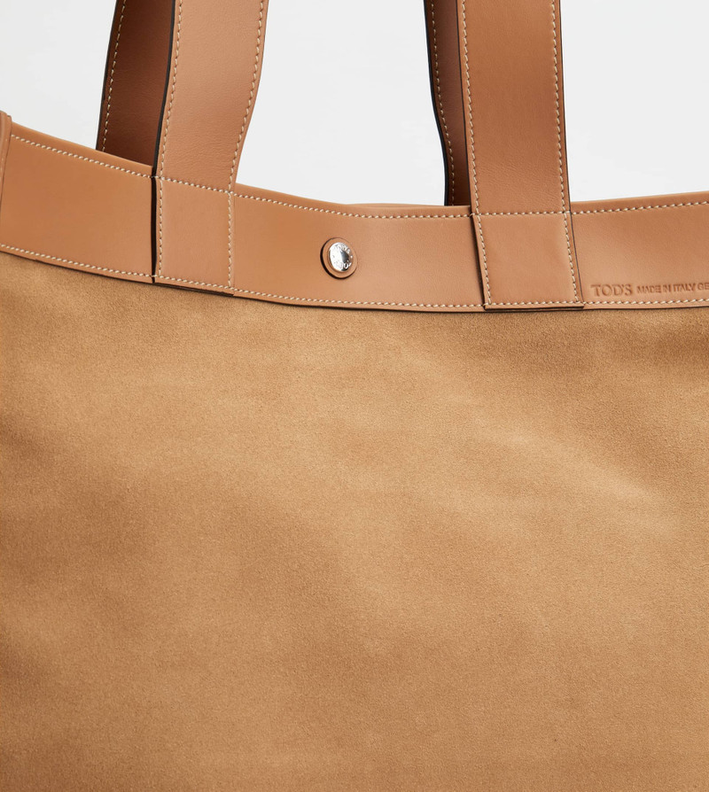 TOTE SHOPPING BAG IN SUEDE MEDIUM - BROWN 5