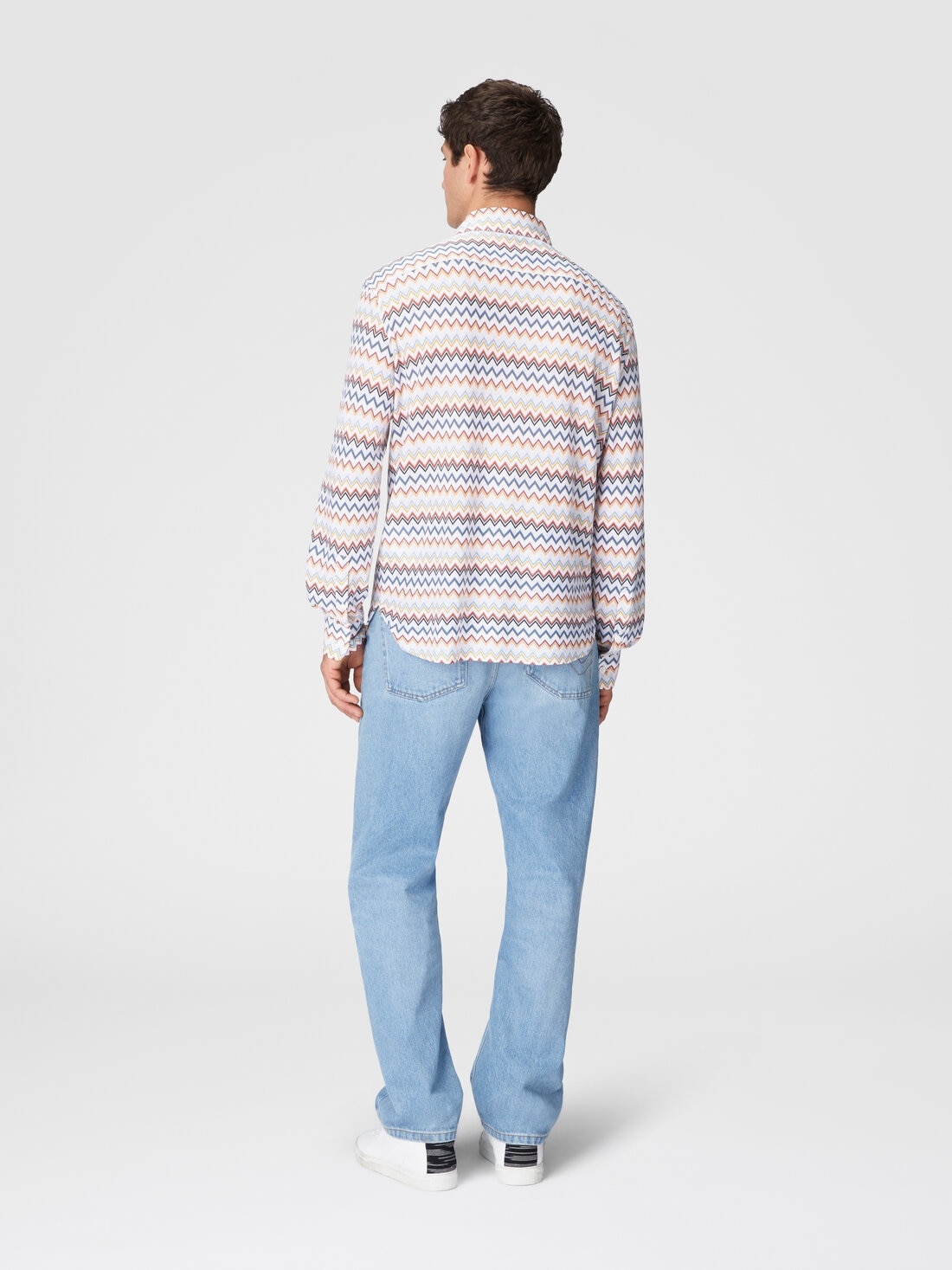Zig zag cotton shirt with breast pocket - 3