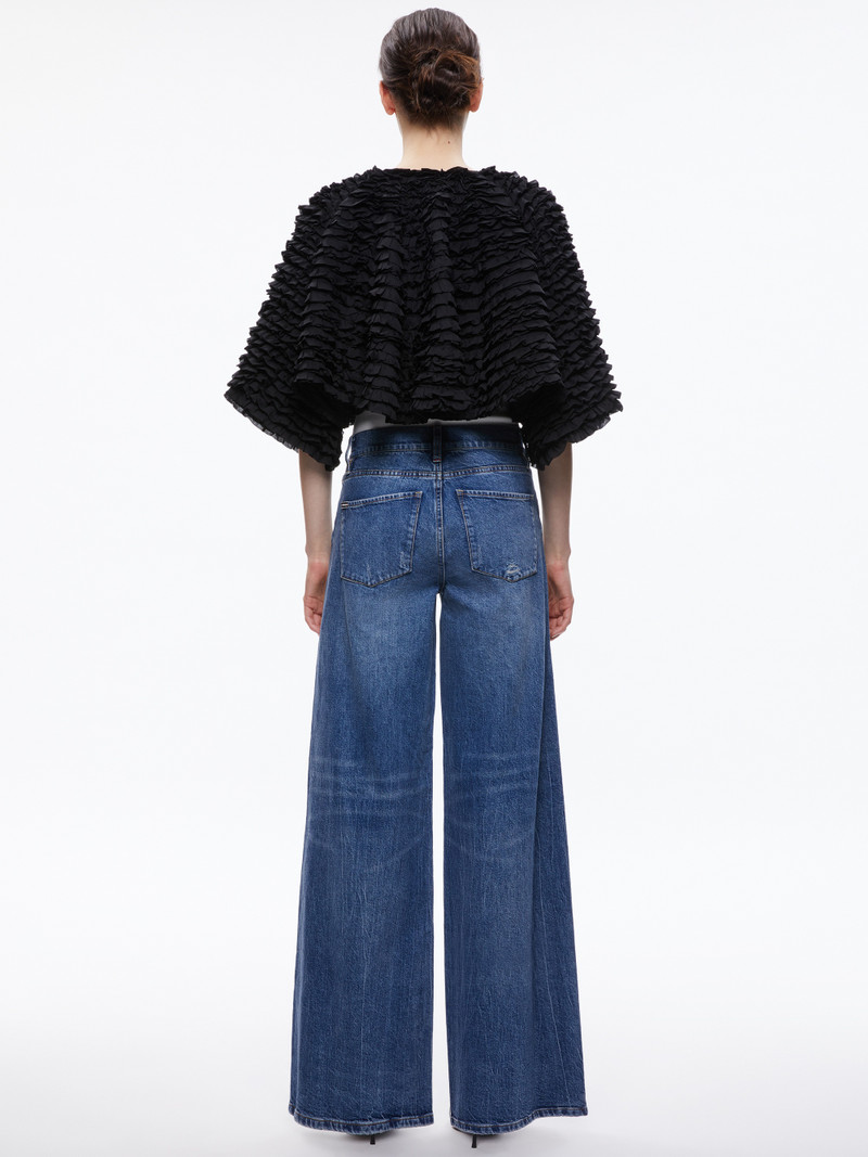 LOREE RUFFLE TIE FRONT CROPPED JACKET 3