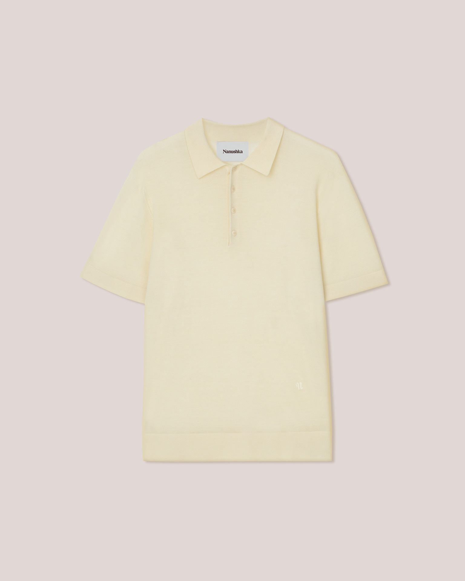 MARO - Knitted polo shirt  - Coconut - 1