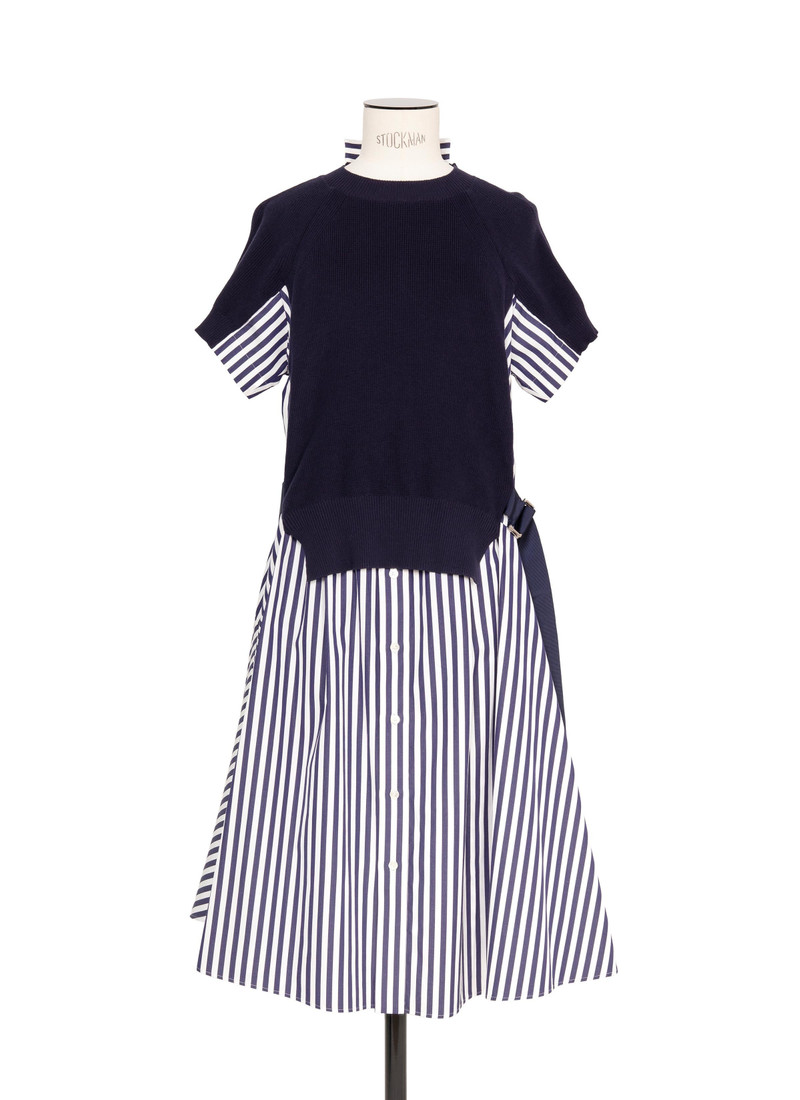 Cotton Knit x Cotton Poplin Dress - 1