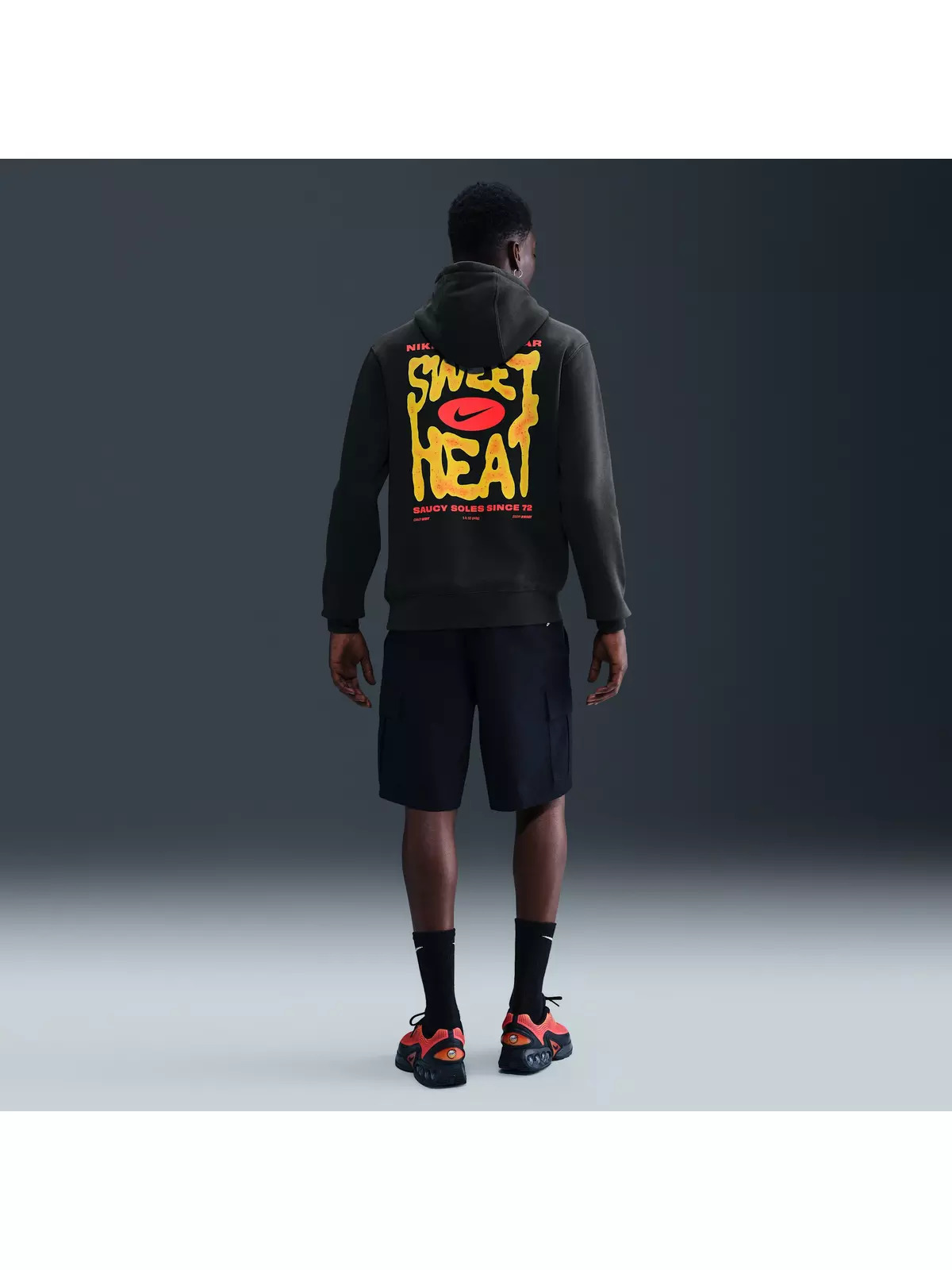 Men's Sportswear Club Sole Food Pullover Fleece Hoodie -Black - 5