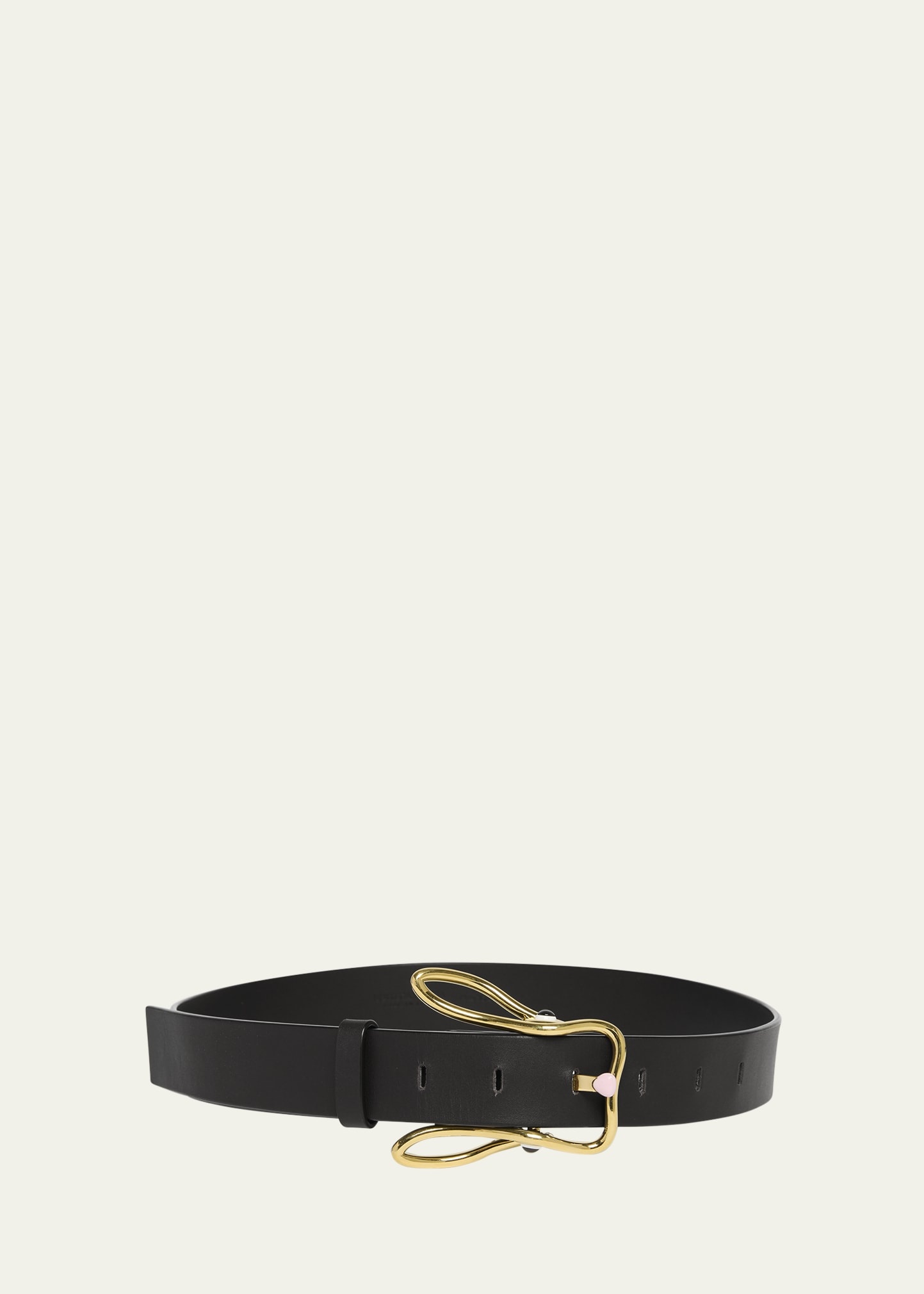 Bunny Buckle Leather Belt - 1