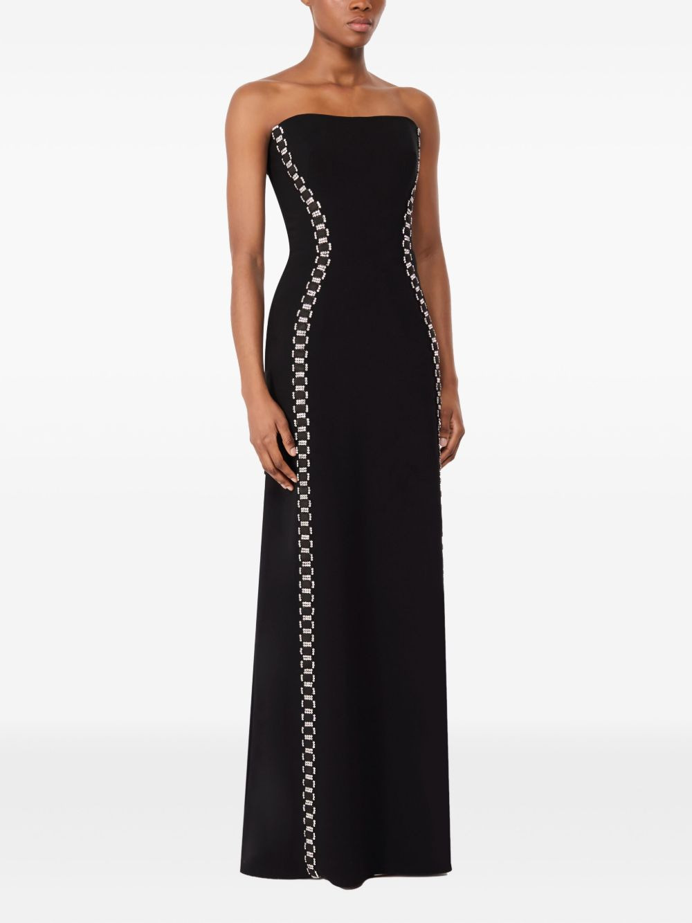 crystal-embellished strapless maxi dress - 2