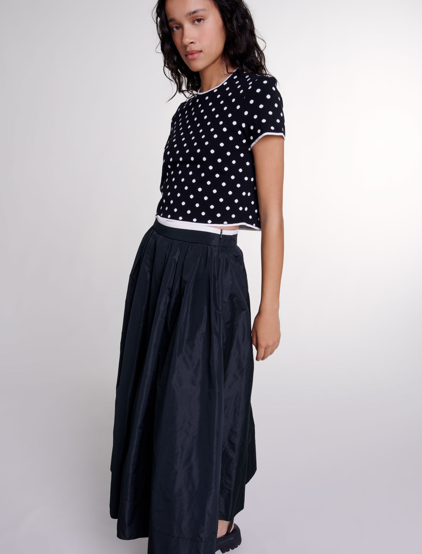 Long skirt with contrast waistband - 7
