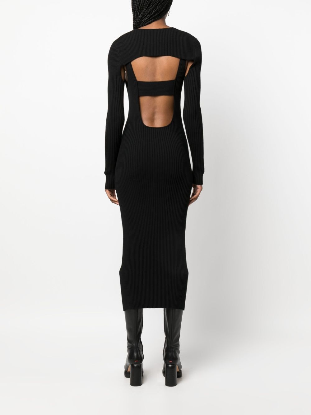 x Simkhai contoured ribbed-knit midi dress - 4