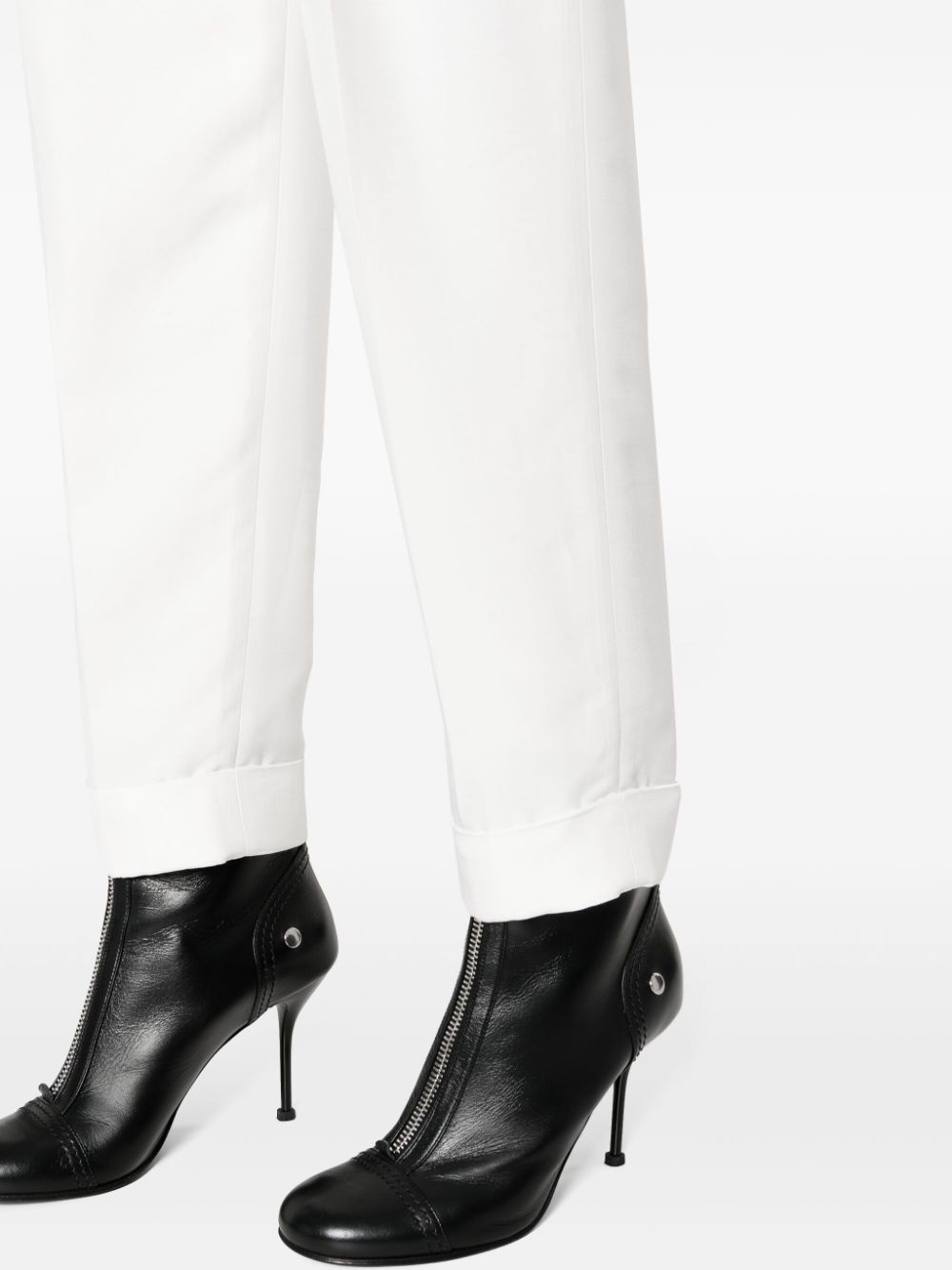 pleat-detail cotton trousers - 5