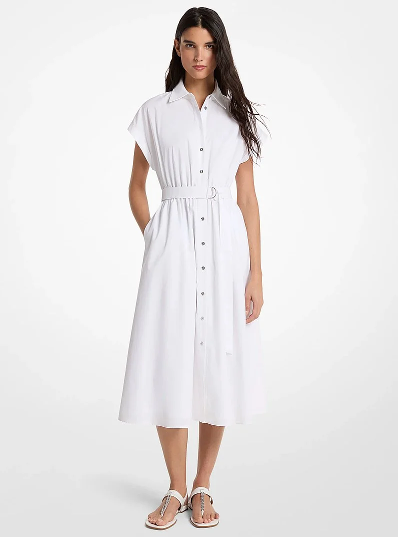 Cotton Poplin Midi Dress - 1